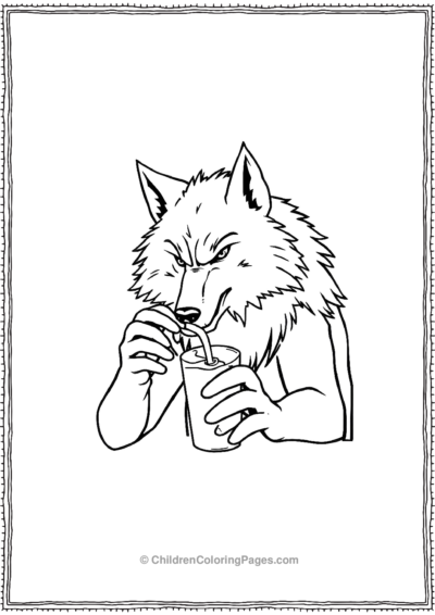 Simple-Werewolf-Drinking-A-Juice Free PDF Printable