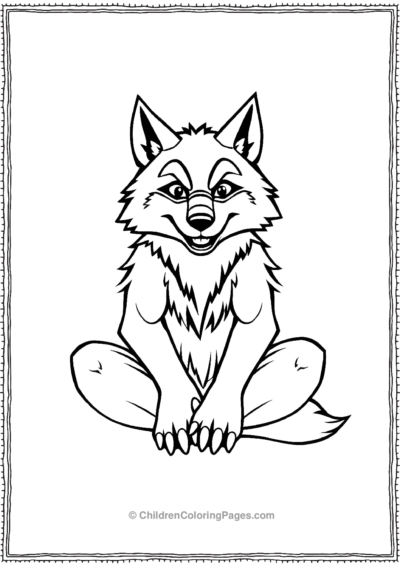 Simple-Werewolf-Sitting-CrossLegged Free PDF Printable