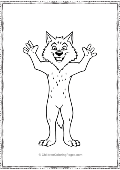 Simple-Werewolf-Standing-With-Arms-Up Free PDF Printable