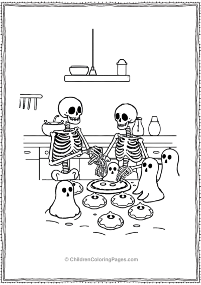 Skeleton-baking-ghost-cookies Free PDF Printable