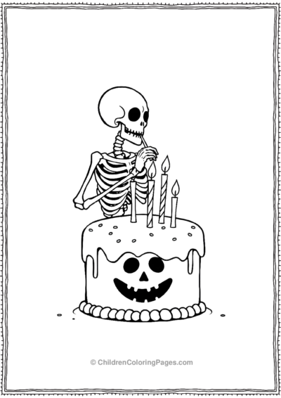 Skeleton-blowing-candles Free PDF Printable