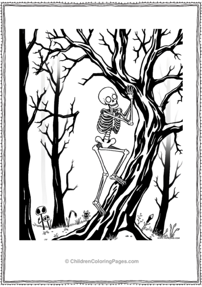 Skeleton-climbing-a-tree Free PDF Printable