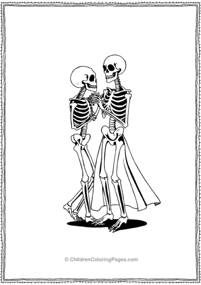 Skeleton-dancing-with-a-partner Free PDF Printable