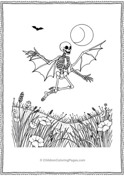 Skeleton-flying Free PDF Printable