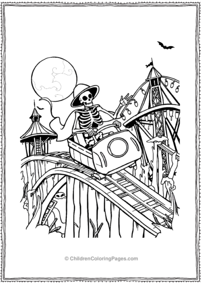 Skeleton In A Rollercoaster Free PDF Printable