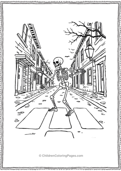 Skeleton Playing Hopscotch Free PDF Printable