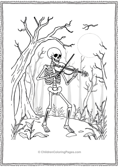 Skeleton Playing Violin Free PDF Printable