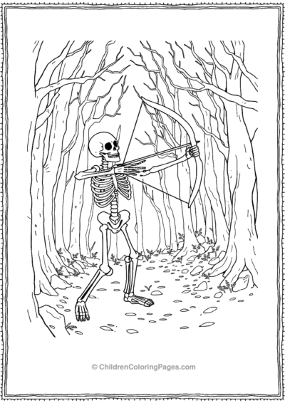 Skeleton Practicing Archery Free PDF Printable