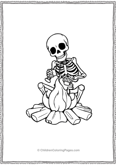 Skeleton Roasting Marshmellow Free PDF Printable