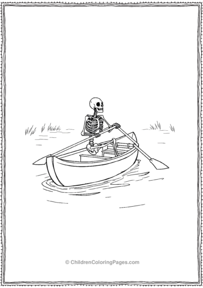 Skeleton Rowing A Boat Free PDF Printable