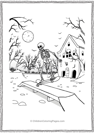 Skeleton-skateboarding Free PDF Printable