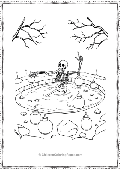 Skeleton-swimming-in-a-pond Free PDF Printable