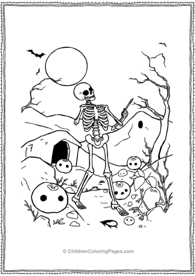 Skeleton-trying-to-paint Free PDF Printable