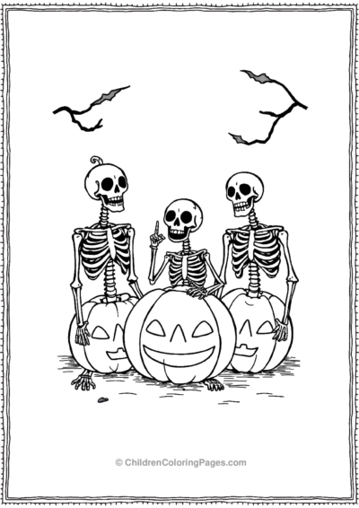 Skeletons Carving Jack O Lantern Free PDF Printable