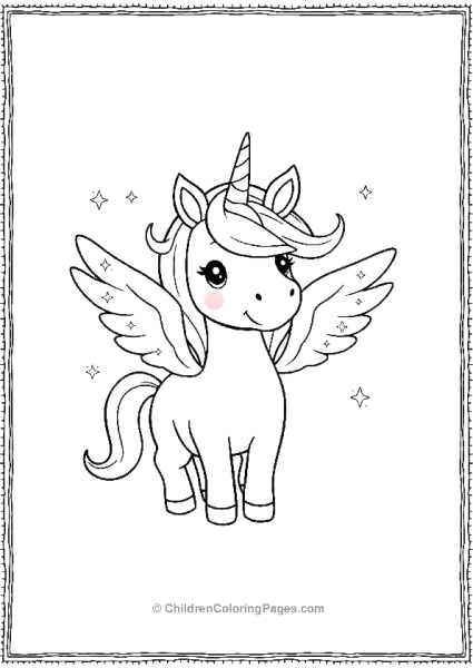 Sparkly Winged Unicorn Free PDF Printable