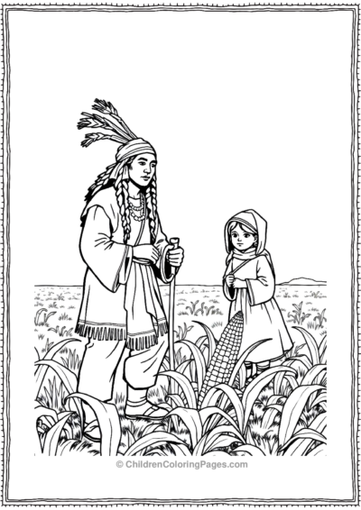 Squanto-Teaching-Pilgrims-To-Plant-Corn Free PDF Printable