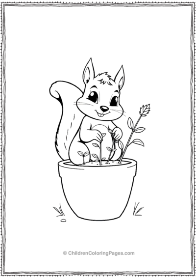 Squirrel-As-A-Gardner Free PDF Printable