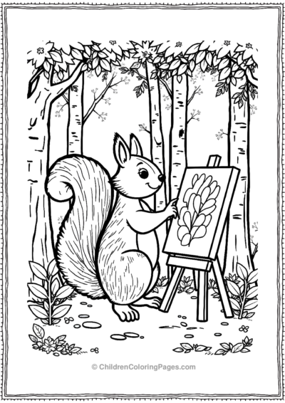 Squirrel-As-A-Painter Free PDF Printable