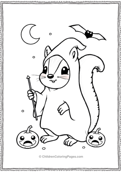 Squirrel-At-A-Halloween-Party Free PDF Printable