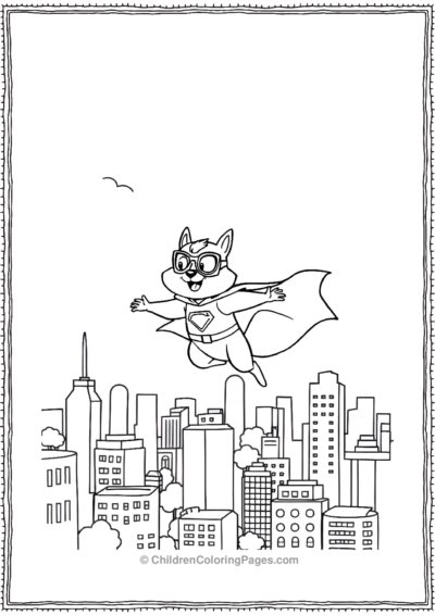 Squirrel-Dressed-As-A-Superhero Free PDF Printable