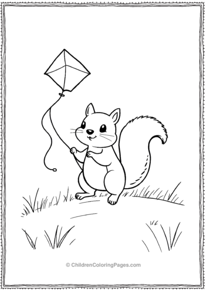 Squirrel-Flying-A-Kite Free PDF Printable