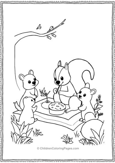 Squirrel-Having-Picnick Free PDF Printable