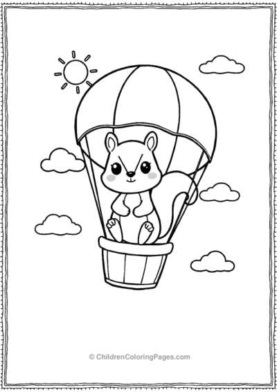 Squirrel-In-A-Hot-Air-Balloon Free PDF Printable