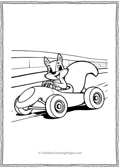 Squirrel-In-A-Race Car Free PDF Printable