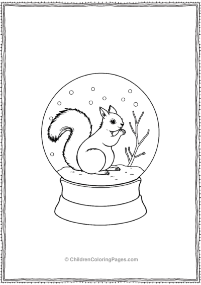 Squirrel-In-A-Snow-Globe Free PDF Printable