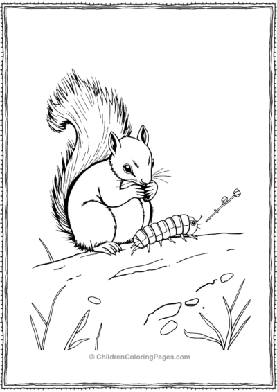 Squirrel-Observing-A-Caterpillar Free PDF Printable