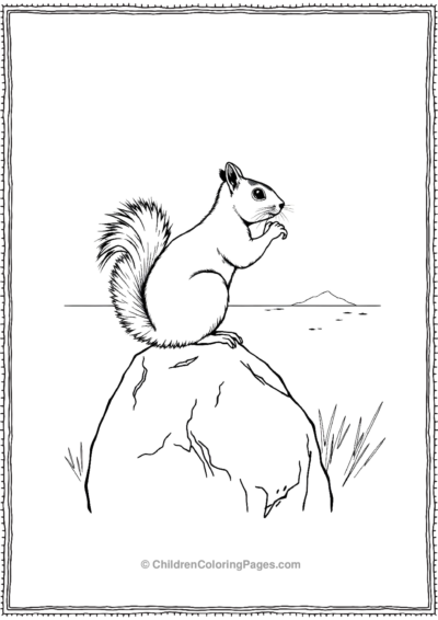 Squirrel-On-A-Rock-Observing-Horizon Free PDF Printable