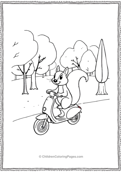 Squirrel-On-A-Scooter Free PDF Printable