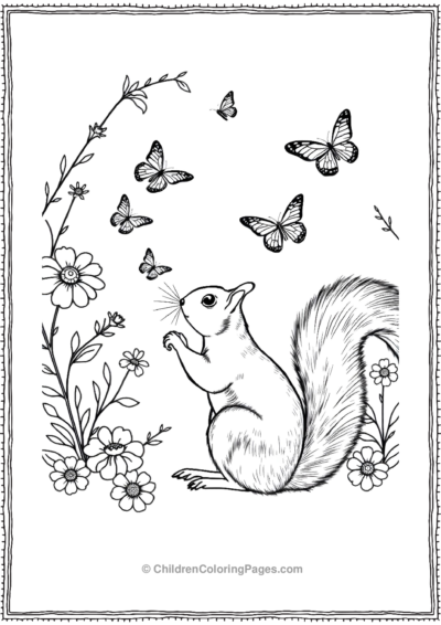 Squirrel-Watching-Butterflies Free PDF Printable