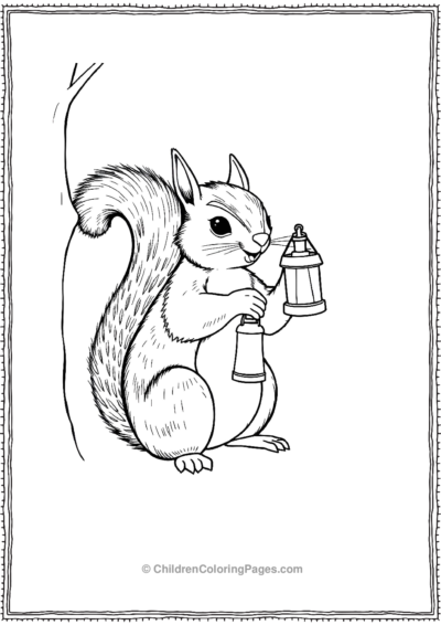 Squirrel-With-A-Lantren Free PDF Printable