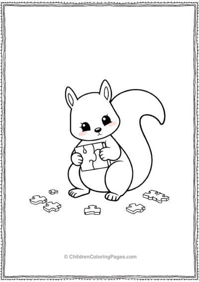 Squirrel-With-A-Puzzle Free PDF Printable