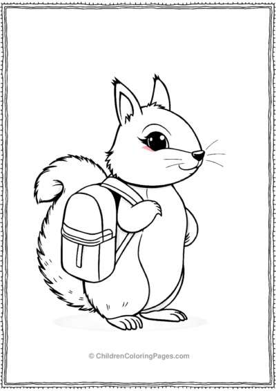 Squirrel-With-A-Tiny-Bagpack Free PDF Printable