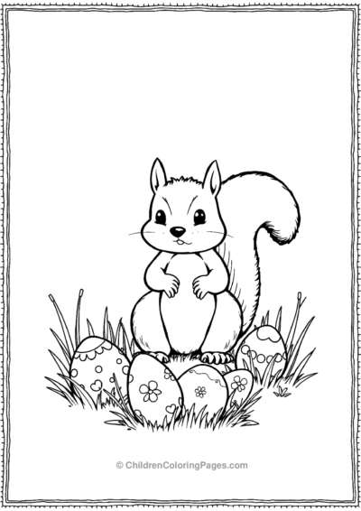 Squirrel-With-Easter-Eggs Free PDF Printable