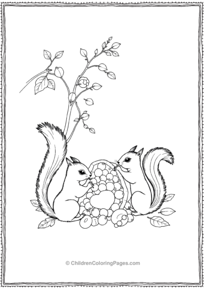 Squirrels-Playing-With-A-Cornucopia Free PDF Printable