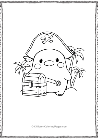 Squishmallow-Dressed-As-A-Pirate-With-A-Treasure Free PDF Printable