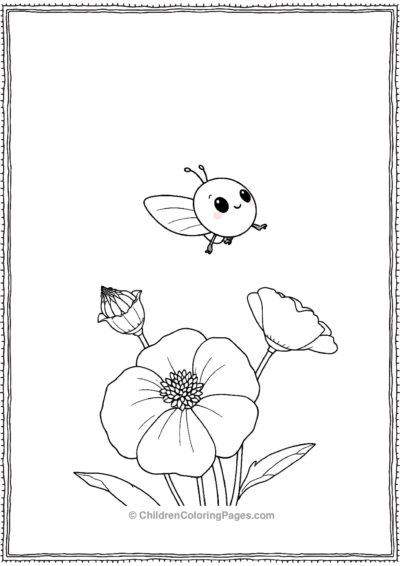 Squishmallow-Hovering-Over-Flowers Free PDF Printable