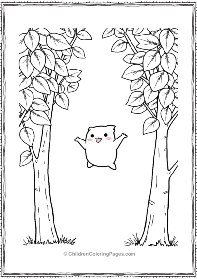 Squishmallow-Jumping-Between-Trees Free PDF Printable