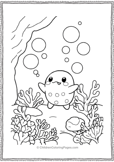 Squishmallow-Playing-With-Underwater-Bubbles Free PDF Printable