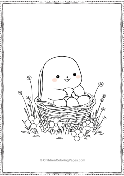 Squishmallow-With-A-Basket-Of-Eggs Free PDF Printable