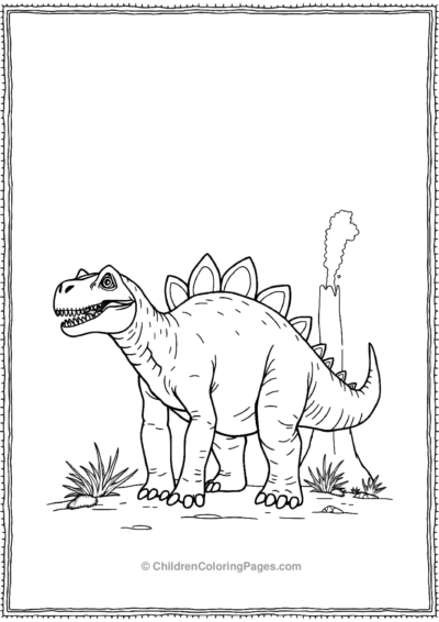 Stegosaurus-Beside-A-Hot-Spring-Shooting Free PDF Printable