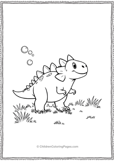 Stegosaurus-Blowing-Bubbles Free PDF Printable