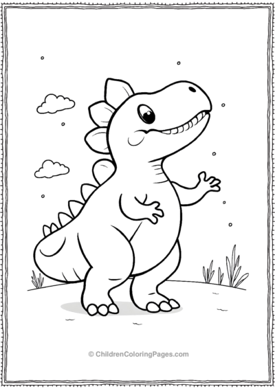 Stegosaurus-Dancing-With-Clouds Free PDF Printable