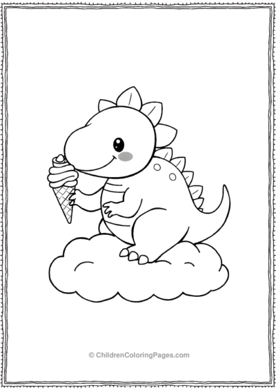 Stegosaurus-Holding-An-Ice-Cream-Cone Free PDF Printable