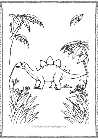 Stegosaurus-In-A-Pre-Historic-Jungle Free PDF Printable