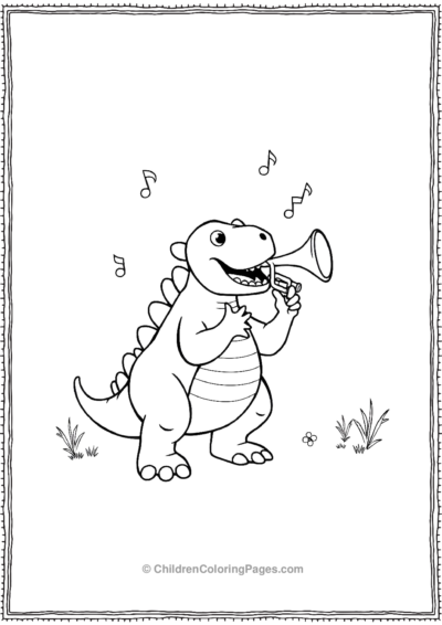 Stegosaurus-Playing-A-Trumpet Free PDF Printable