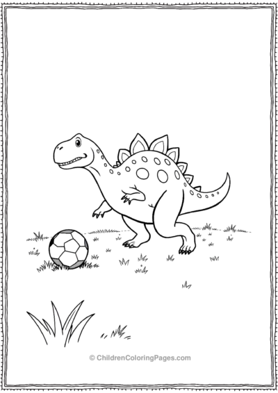 Stegosaurus-Playing-Soccer Free PDF Printable